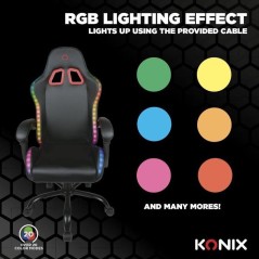 Chaise de bureau gaming - KONIX - Phantom - Éclairage RVB - Inclinais