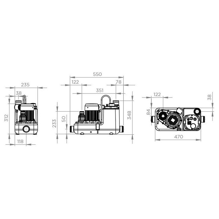 Station Relevage Eaux Grises - SFA - Sanicom 1 - 750 W - Made In France - Eaux Chaudes 90 °C Station Relevage Eaux Grises - SFA - Sanicom 1 - 750 W - Made In France - Eaux Chaudes 90 °C