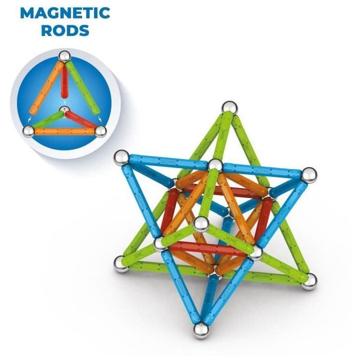 Jeu de construction magnétique - GEOMAG - Supercolor - 93 pieces - Magnétique - Des 3 ans Jeu de construction magnétique - GEOMAG - Supercolor - 93 pieces - Magnétique - Des 3 ans