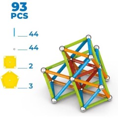 Jeu de construction magnétique - GEOMAG - Supercolor - 93 pieces - Ma