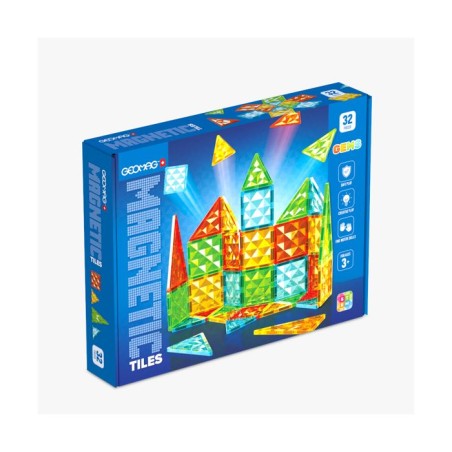 Tuiles magnétiques - GEOMAG - Tiles Gems 4101 - 32 pieces - Formes g