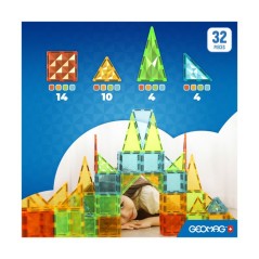 Tuiles magnétiques - GEOMAG - Tiles Gems 4101 - 32 pieces - Formes g