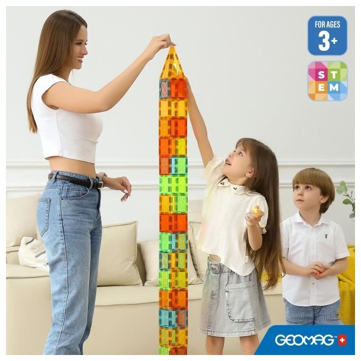 Tuiles magnétiques - GEOMAG - Tiles Gems 4101 - 32 pieces - Formes géométriques - Effet cristal Tuiles magnétiques - GEOMAG - Tiles Gems 4101 - 32 pieces - Formes géométriques - Effet cristal