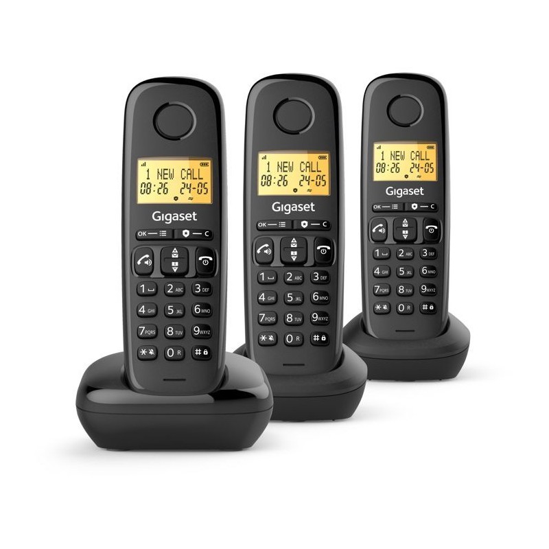 Téléphone fixe - GIGASET - Basic 100 Trio - Mode mains libres - Ecra