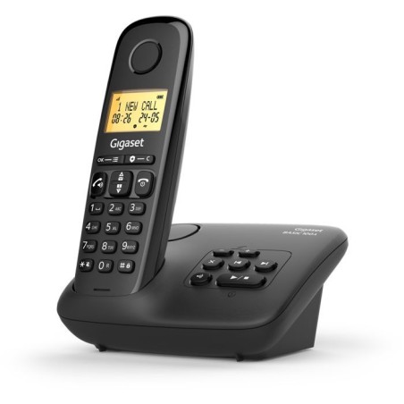 Téléphone fixe - GIGASET - Basic 100A - Répondeur - Mode mains libres - Ecran rétroéclairé - Répertoire 50 contacts - Blo