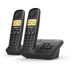 Téléphone fixe - GIGASET - Basic 100A DUO - Répondeur - Mains libres - Ecran rétroéclairé - Répertoire 50 contacts - Bloc