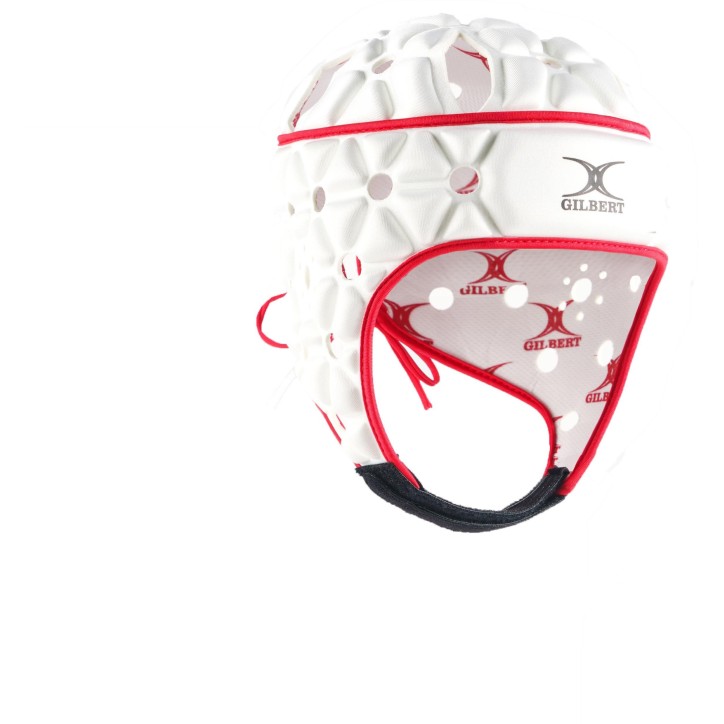 Casque de rugby - GILBERT - AIR - Blanc/Rouge - Taille M Casque de rugby - GILBERT - AIR - Blanc/Rouge - Taille M