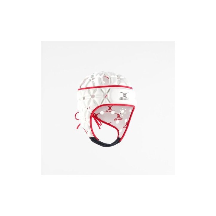 Casque de rugby - GILBERT - AIR - Blanc/Rouge - Taille M Casque de rugby - GILBERT - AIR - Blanc/Rouge - Taille M