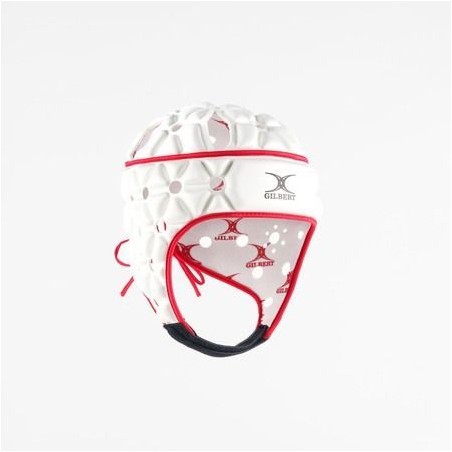 Casque de rugby - GILBERT - AIR - Blanc/Rouge - Taille XL