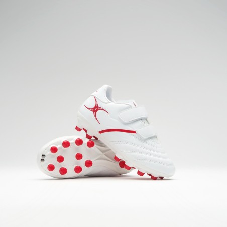 Chaussure de rugby - Garçon - GILBERT - SIDESTEP X20 - Blanc/Rouge -