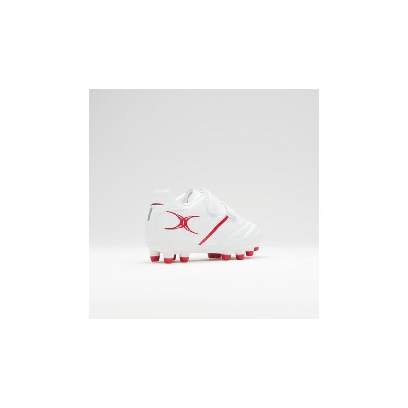 Chaussure de rugby - Garçon - GILBERT - SIDESTEP X20 - Blanc/Rouge -