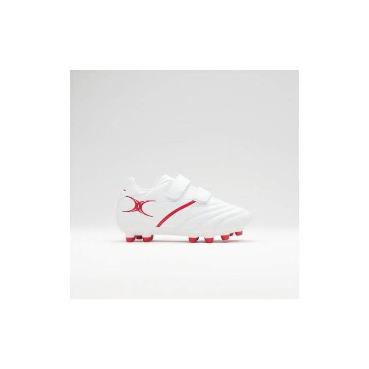Chaussure de rugby - Garçon - GILBERT - SIDESTEP X20 - Blanc/Rouge - Taille 33 - Crampons moulés Chaussure de rugby - Garçon - GILBERT - SIDESTEP X20 - Blanc/Rouge - Taille 33 - Crampons moulés