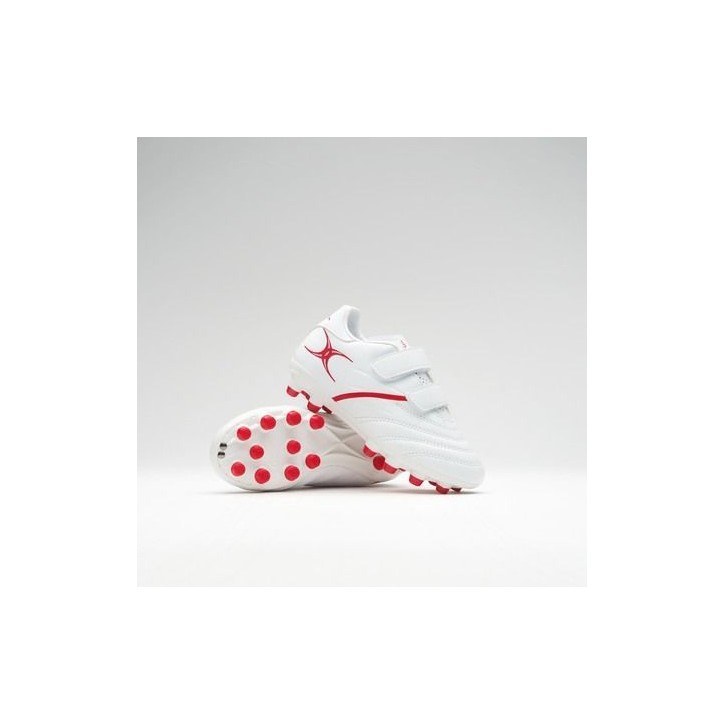 Chaussure de rugby - Garçon - GILBERT - SIDESTEP X20 - Blanc/Rouge - Taille 33 - Crampons moulés Chaussure de rugby - Garçon - GILBERT - SIDESTEP X20 - Blanc/Rouge - Taille 33 - Crampons moulés