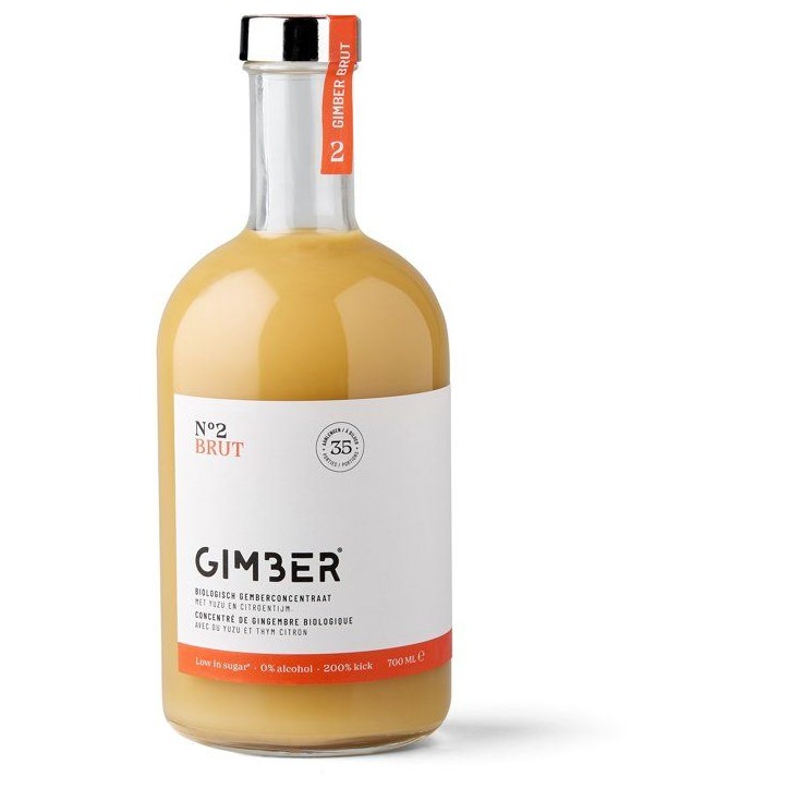 Gimber - N°2 - Brut - Concentré de gingembre biologique avec yuzu et thym citron - 700 ml - Bio Gimber - N°2 - Brut - Concentré de gingembre biologique avec yuzu et thym citron - 700 ml - Bio