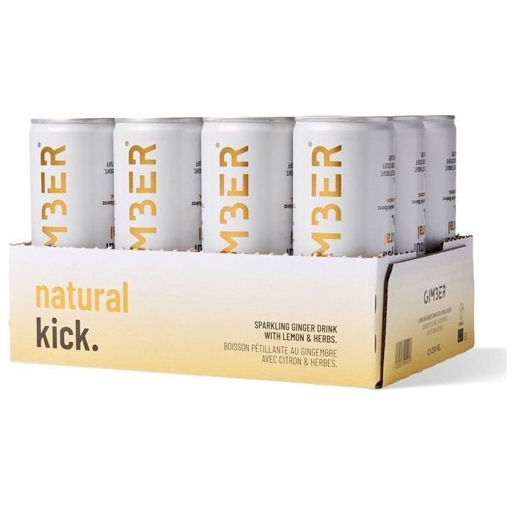 Gimber - Original - Pret-a-boire - Canette - Gingembre, citron et herbes - 12 x 250 ml - Bio Gimber - Original - Pret-a-boire - Canette - Gingembre, citron et herbes - 12 x 250 ml - Bio