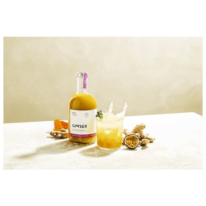 Gimber - N°3 - Lilly - Concentré de gingembre biologique avec fruit de la passion, ananas et curcuma - 700 ml - Bio Gimber - N°3 - Lilly - Concentré de gingembre biologique avec fruit de la passion, ananas et curcuma - 700 ml - Bio