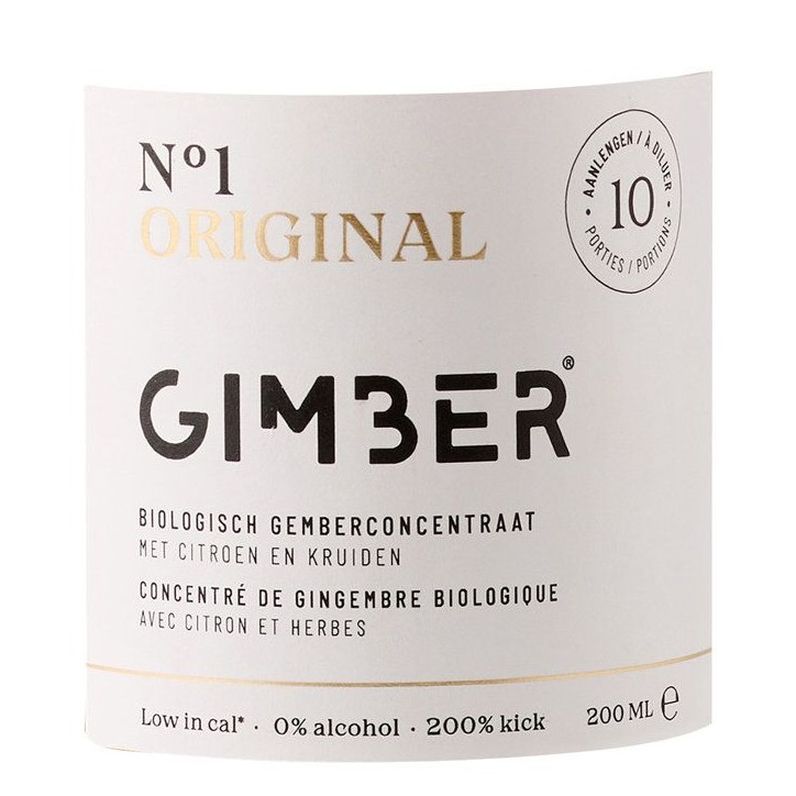 Gimber - N°1 - Original - Concentré de gingembre biologique avec citron et herbes - 200 ml - Bio