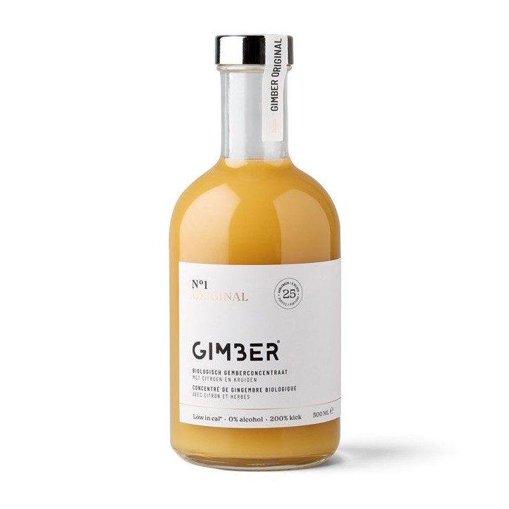 Gimber - N°1 - Original - Concentré de gingembre biologique avec citron et herbes - 500 ml - Bio Gimber - N°1 - Original - Concentré de gingembre biologique avec citron et herbes - 500 ml - Bio