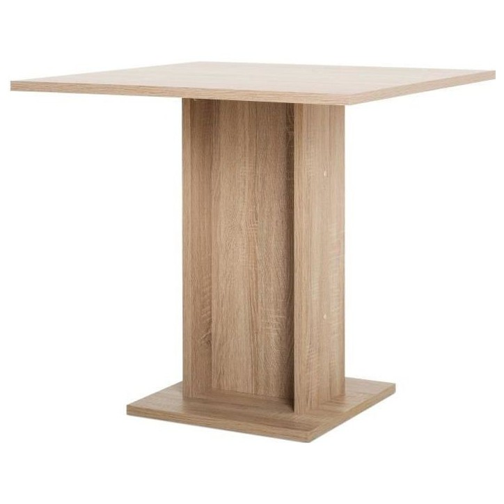 Table a manger de 2 a 4 personnes - Carrée - Classique - Décor chene - GUSTAVE - L 80 x l 80 cm