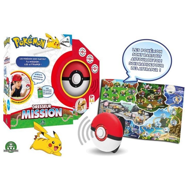 Pokémon Dresseur Mission - Jeu de société - GIOCHI PREZIOSI - Capture tous les Pokémon - Jusqu'a 4 joueurs - Des 5 ans Pokémon Dresseur Mission - Jeu de société - GIOCHI PREZIOSI - Capture tous les Pokémon - Jusqu'a 4 joueurs - Des 5 ans