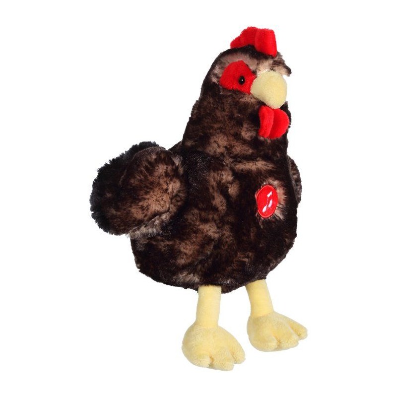 Peluche Poule - GIPSY TOYS - Sonore - 22 cm - Noir