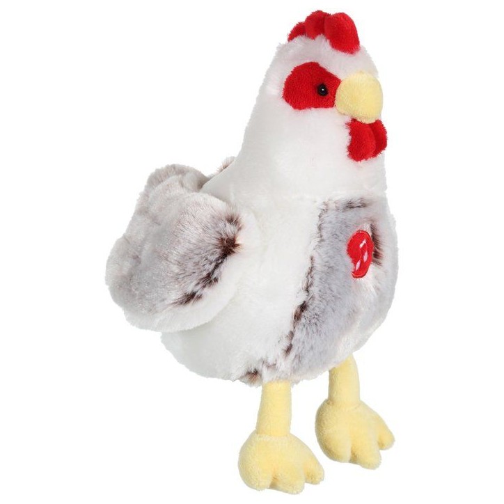 Peluche Poule - GIPSY TOYS - Sonore - 22 cm - Blanc / Marron Peluche Poule - GIPSY TOYS - Sonore - 22 cm - Blanc / Marron