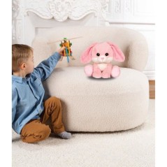Peluche Puppy Eyes Pets - GIPSY TOYS - Lapin rose - 22 CM