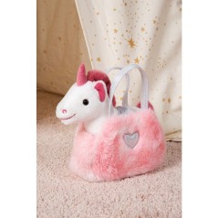 Peluche Licorne girly bag fashionista - GIPSY TOYS - 18 cm - Rose / Bl