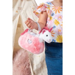 Peluche Licorne girly bag fashionista - GIPSY TOYS - 18 cm - Rose / Bl