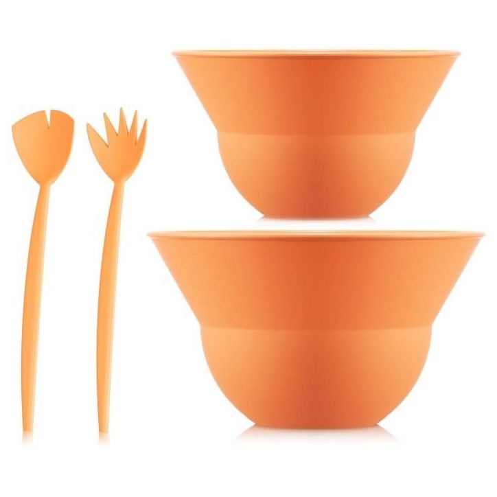Ensemble de 2 bols 3 L et 4.9 L avec couverts a salade - BODUM - Topee - Bellini orange Ensemble de 2 bols 3 L et 4.9 L avec couverts a salade - BODUM - Topee - Bellini orange