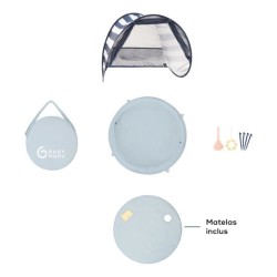 BABYMOOV Aquani mariniere 3 en 1, aire de jeux, piscine & lit d'appoin