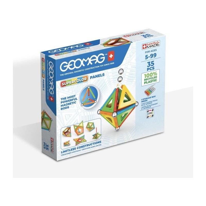 Jeu de construction magnétique - GEOMAG - Supercolor Panels Recycled