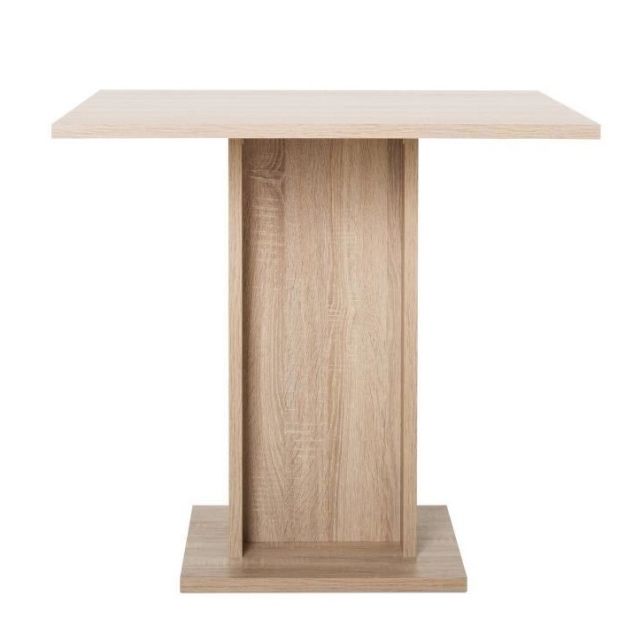 Table a manger de 2 a 4 personnes - Carrée - Classique - Décor chene - GUSTAVE - L 80 x l 80 cm