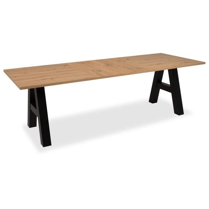 Table a manger GRANADA extensible - Style Industriel - 6/10 personnes - 2 rallonges 40 cm - L 157/237 x P 90 x H 75 cm - Chene/N Table a manger GRANADA extensible - Style Industriel - 6/10 personnes - 2 rallonges 40 cm - L 157/237 x P 90 x H 75 cm - Chene/N