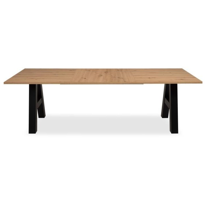 Table a manger GRANADA extensible - Style Industriel - 6/10 personnes - 2 rallonges 40 cm - L 157/237 x P 90 x H 75 cm - Chene/N Table a manger GRANADA extensible - Style Industriel - 6/10 personnes - 2 rallonges 40 cm - L 157/237 x P 90 x H 75 cm - Chene/N