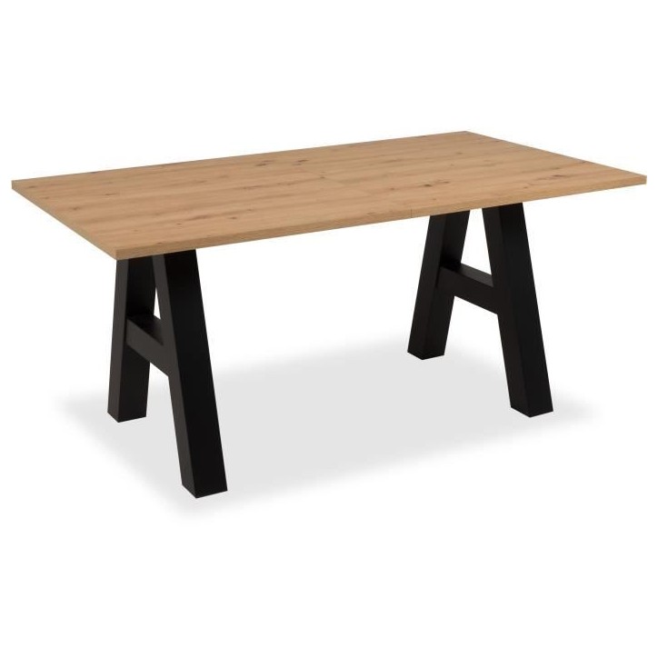 Table a manger GRANADA extensible - Style Industriel - 6/10 personnes - 2 rallonges 40 cm - L 157/237 x P 90 x H 75 cm - Chene/N Table a manger GRANADA extensible - Style Industriel - 6/10 personnes - 2 rallonges 40 cm - L 157/237 x P 90 x H 75 cm - Chene/N