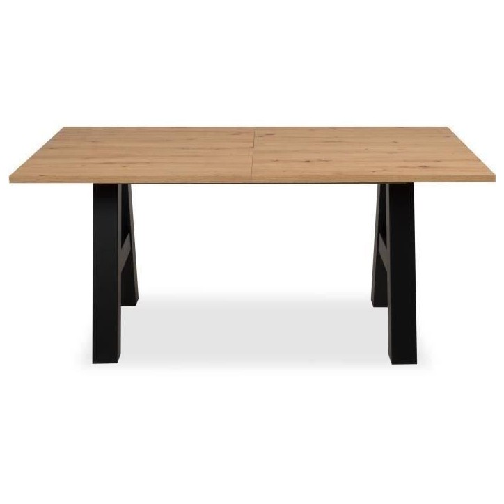 Table a manger GRANADA extensible - Style Industriel - 6/10 personnes - 2 rallonges 40 cm - L 157/237 x P 90 x H 75 cm - Chene/N Table a manger GRANADA extensible - Style Industriel - 6/10 personnes - 2 rallonges 40 cm - L 157/237 x P 90 x H 75 cm - Chene/N