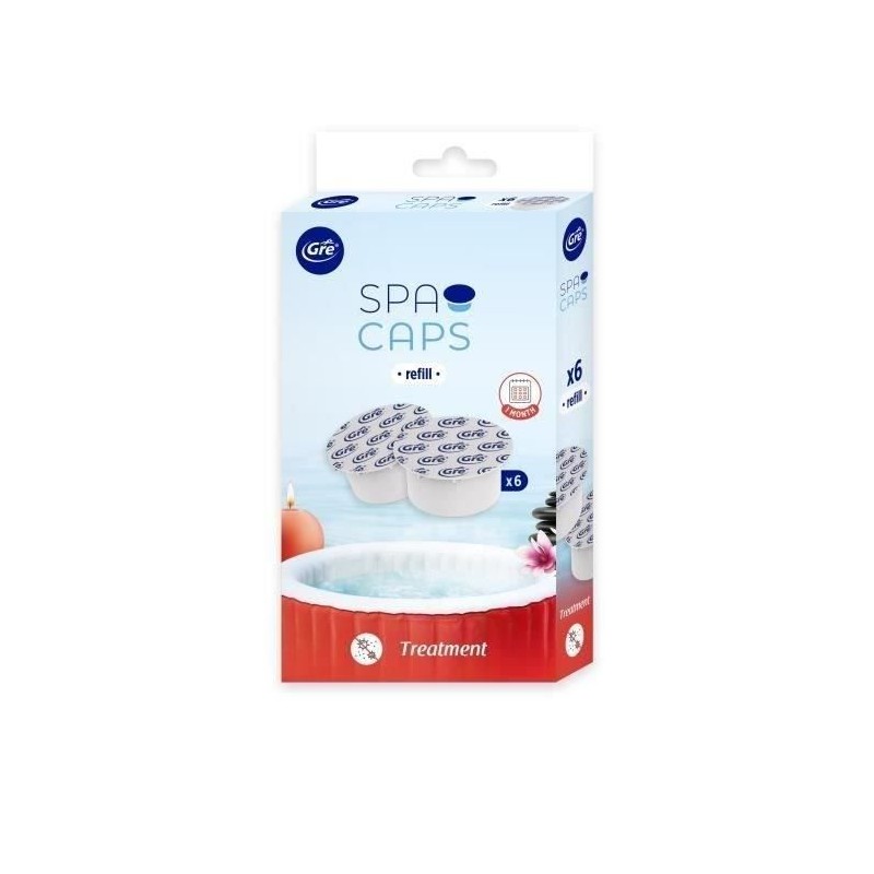 GRE - Recharges SPA CAPS pour désinfection de spa gonflable - Sans ch