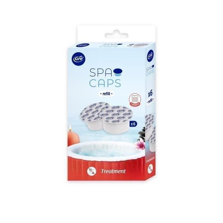 GRE - Recharges SPA CAPS pour désinfection de spa gonflable - Sans chlore - 6 capsules GRE - Recharges SPA CAPS pour désinfection de spa gonflable - Sans chlore - 6 capsules