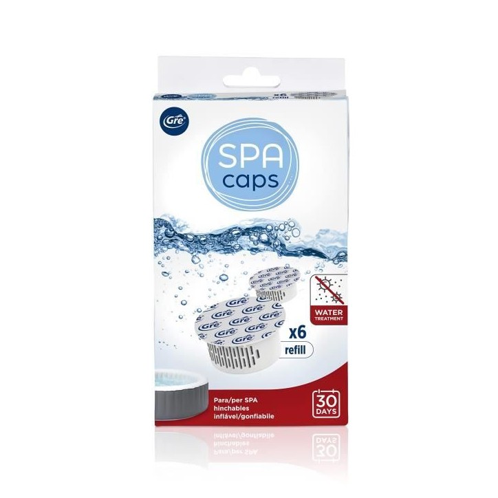 GRE - Recharges SPA CAPS pour désinfection de spa gonflable - Sans chlore - 6 capsules GRE - Recharges SPA CAPS pour désinfection de spa gonflable - Sans chlore - 6 capsules