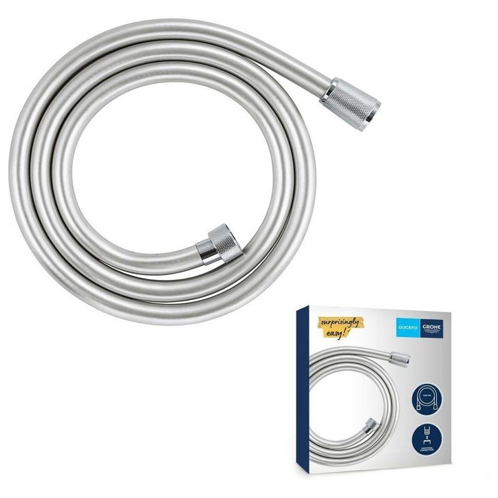 Flexible de douche - GROHE VitalioFlex 27505001 - 1,5m - Anti-pliures - Anti-torsion - Connexion universelle - Surface lisse -Ch Flexible de douche - GROHE VitalioFlex 27505001 - 1,5m - Anti-pliures - Anti-torsion - Connexion universelle - Surface lisse -Ch