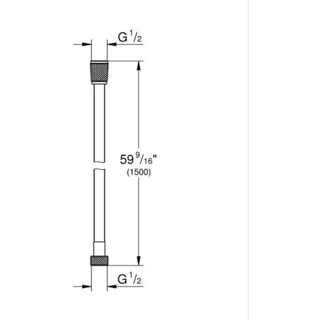 Flexible de douche - GROHE VitalioFlex 27505001 - 1,5m - Anti-pliures - Anti-torsion - Connexion universelle - Surface lisse -Ch