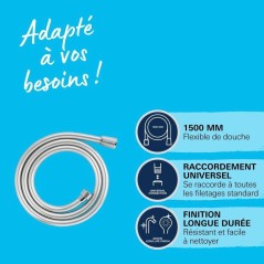Flexible de douche - GROHE VitalioFlex 27505001 - 1,5m - Anti-pliures