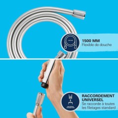 Flexible de douche - GROHE VitalioFlex 27505001 - 1,5m - Anti-pliures
