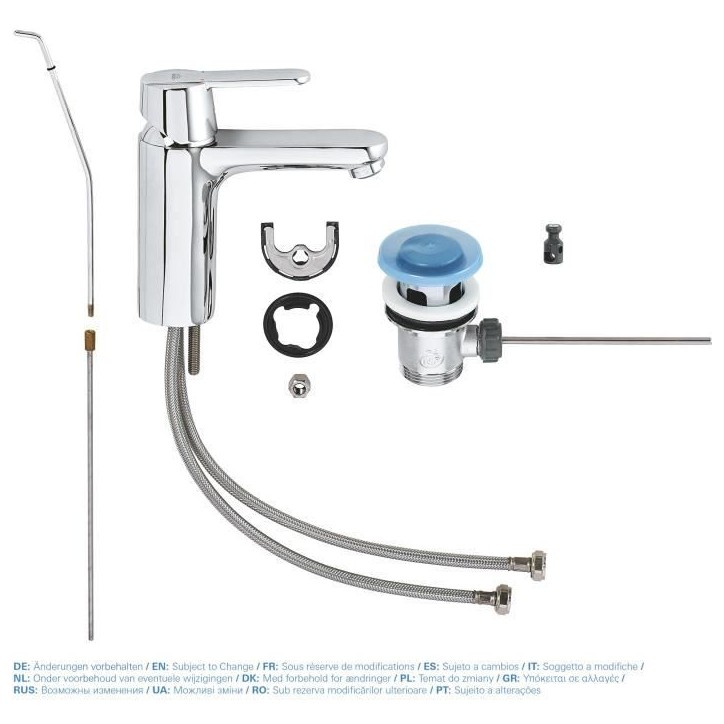 GROHE Robinet de salle de bains lavabo Get, tirette de vidage, bonde incluse, robinet mousseur économie d'eau, taille M, 234540 GROHE Robinet de salle de bains lavabo Get, tirette de vidage, bonde incluse, robinet mousseur économie d'eau, taille M, 234540