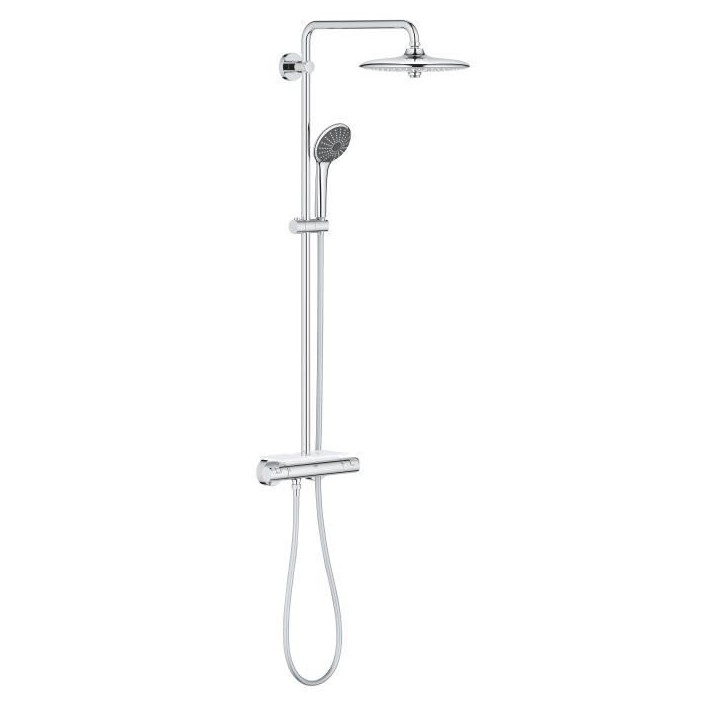 GROHE Colonne de douche robinet thermostatique Vitalio Joy 260, 50% d'économie d'eau et d'énergie, douchette 3 jets, 26403001