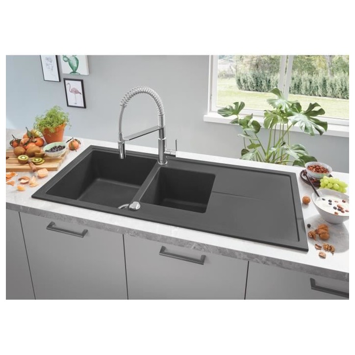 GROHE Robinet évier de cuisine Get, mitigeur monocommande 2 jets, robinet avec douchette extractible professionnelle, 30361000
