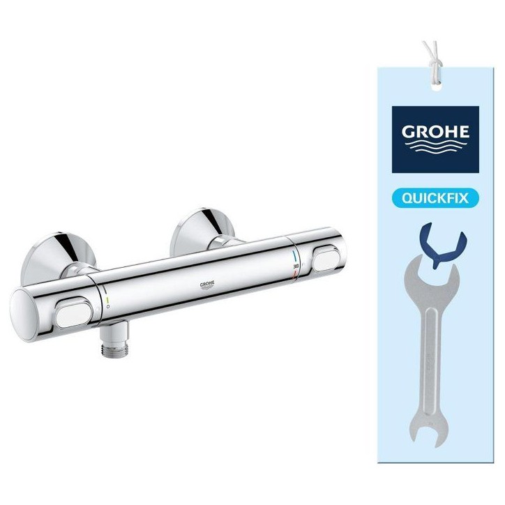 Mitigeur thermostatique douche GROHE Precision Flow - Montage mural - Protection anti-brûlure - Chromé Mitigeur thermostatique douche GROHE Precision Flow - Montage mural - Protection anti-brûlure - Chromé