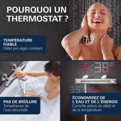 Mitigeur thermostatique douche GROHE Precision Flow - Montage mural -