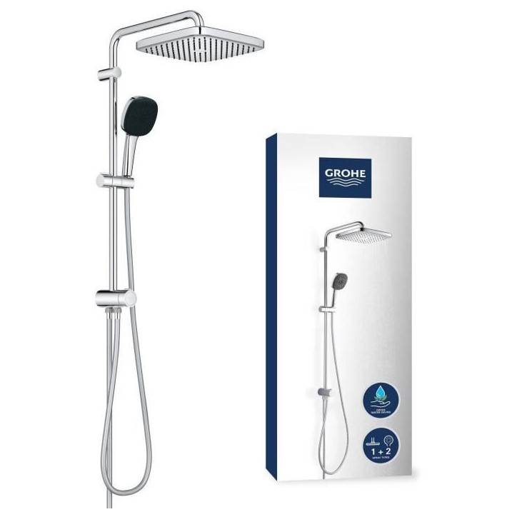 Colonne de douche avec inverseur manuel - Economie d'eau - GROHE Vitalio Comfort 250 - Chromé - 26698001 Colonne de douche avec inverseur manuel - Economie d'eau - GROHE Vitalio Comfort 250 - Chromé - 26698001